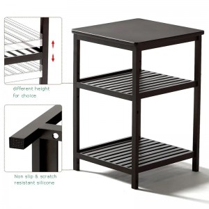 3 lag bambus træ sengebord modernenatbord rund side ende accent sofabordnat stativ til stue soveværelse