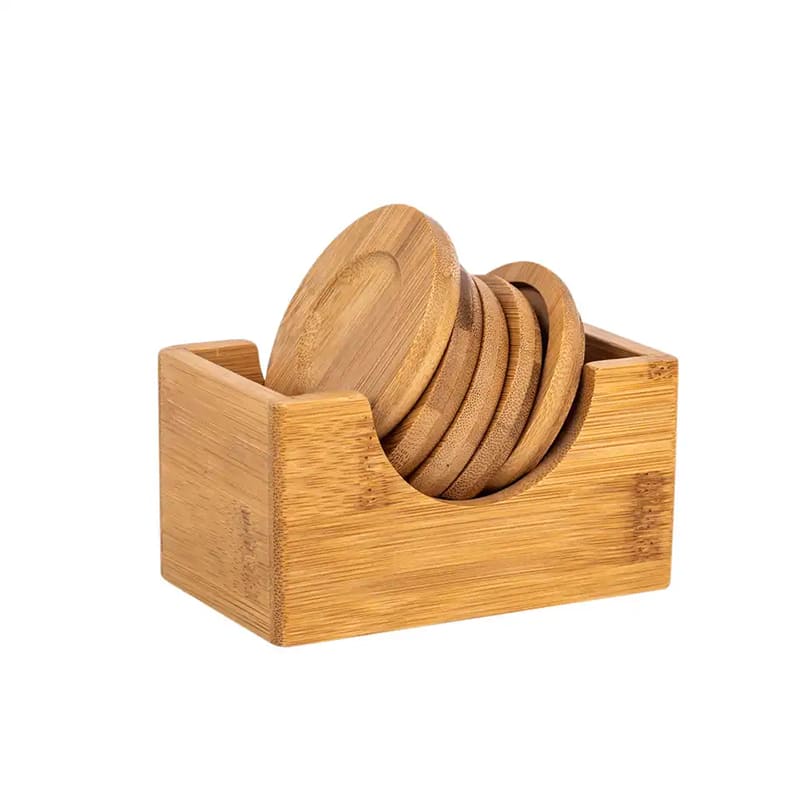 Brugerdefineret logo bambus coaster sæt